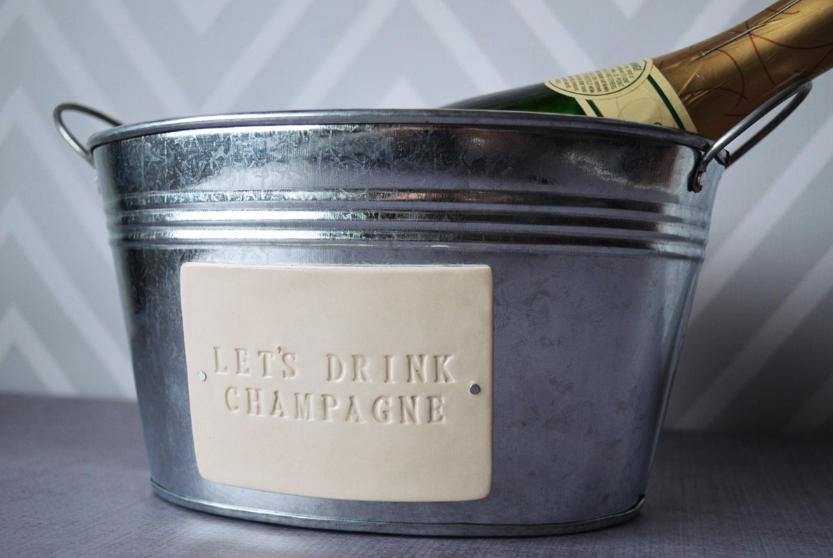 Let's Drink Champagne Champagne Bucket Wedding Gift Etsy