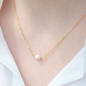 Fresh Water Pearl Necklace, June Birthstone Necklace, Bridesmaid Gift, Layering Necklace. Dainty Pearl Necklace, Wedding Necklace