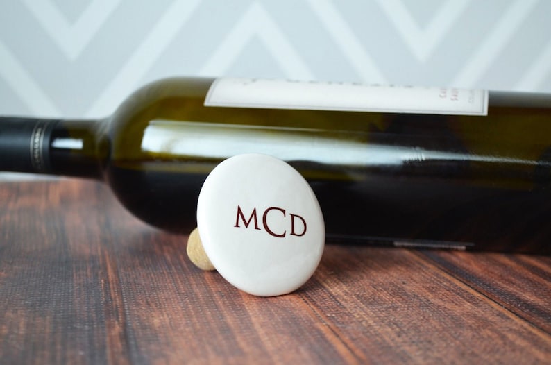 Personalized Wine Stopper With Names and Date Monogram or Etsy