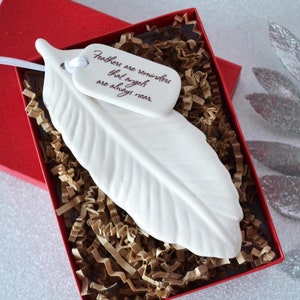 Sympathy Ornament, Feather Sympathy Gift, Sympathy Feather Ornament READY TO SHIP Feathers Are Reminders That Angels Are Always Near image 7