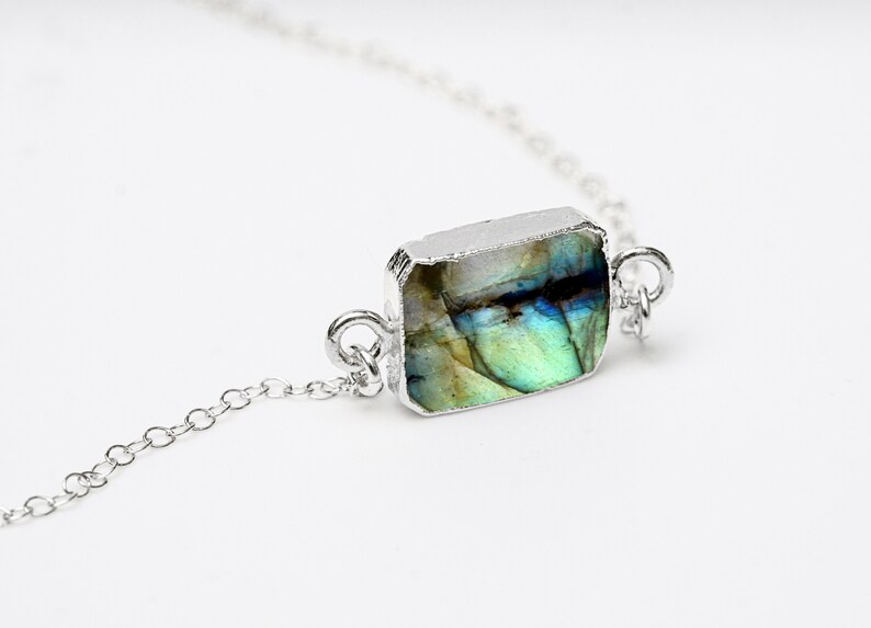 Labradorite Pendant Necklace, Handmade Jewelry, Unique Birthday Gift for Her, Labradorite Jewelry imagem 4