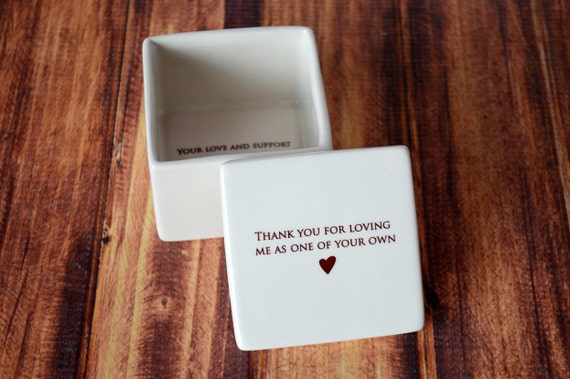 Stepmother Wedding Gift, Stepmom Wedding Gift - Personalized Deep Square Keepsake Box - Thank you for loving me as one of your own
