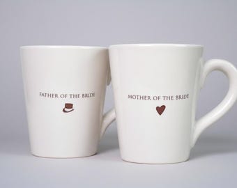 Geschenke für die Mutter der Braut oder des Bräutigams und Vater der Braut oder des Bräutigams - Einzeltasse oder Kaffeetassen-Set