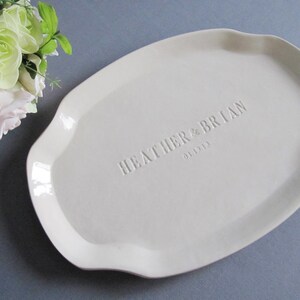 Wedding Gift, Engagement Gift or Signature Guestbook Platter - Personalized with Names and Date image 2
