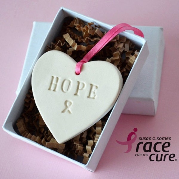 100% of the Proceeds Will Be Donated to Susan G Komen Foundation - Breast Cancer Awareness HOPE Ornament - READY To SHIP