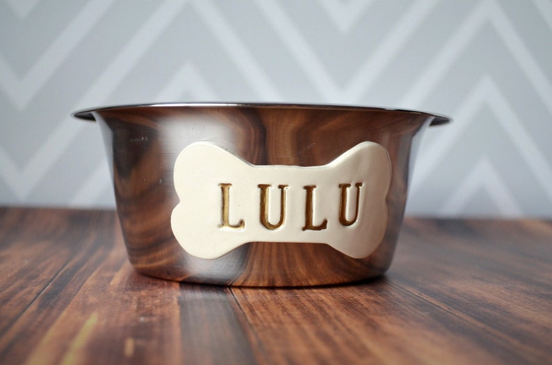 Personalized Set of Medium Sized Dog Bowls Dog Gift Puppy Etsy