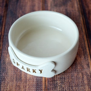Extra Small Dog Bowl, Puppy Dog Bowl, Personalized Dog Bowl, Dog Dish, Dog Bowl With Name or Paw Print Ceramic image 5