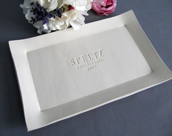 Wedding Gift, Engagement Gift or Signature Guestbook Platter - Rectangular Personalized Platter