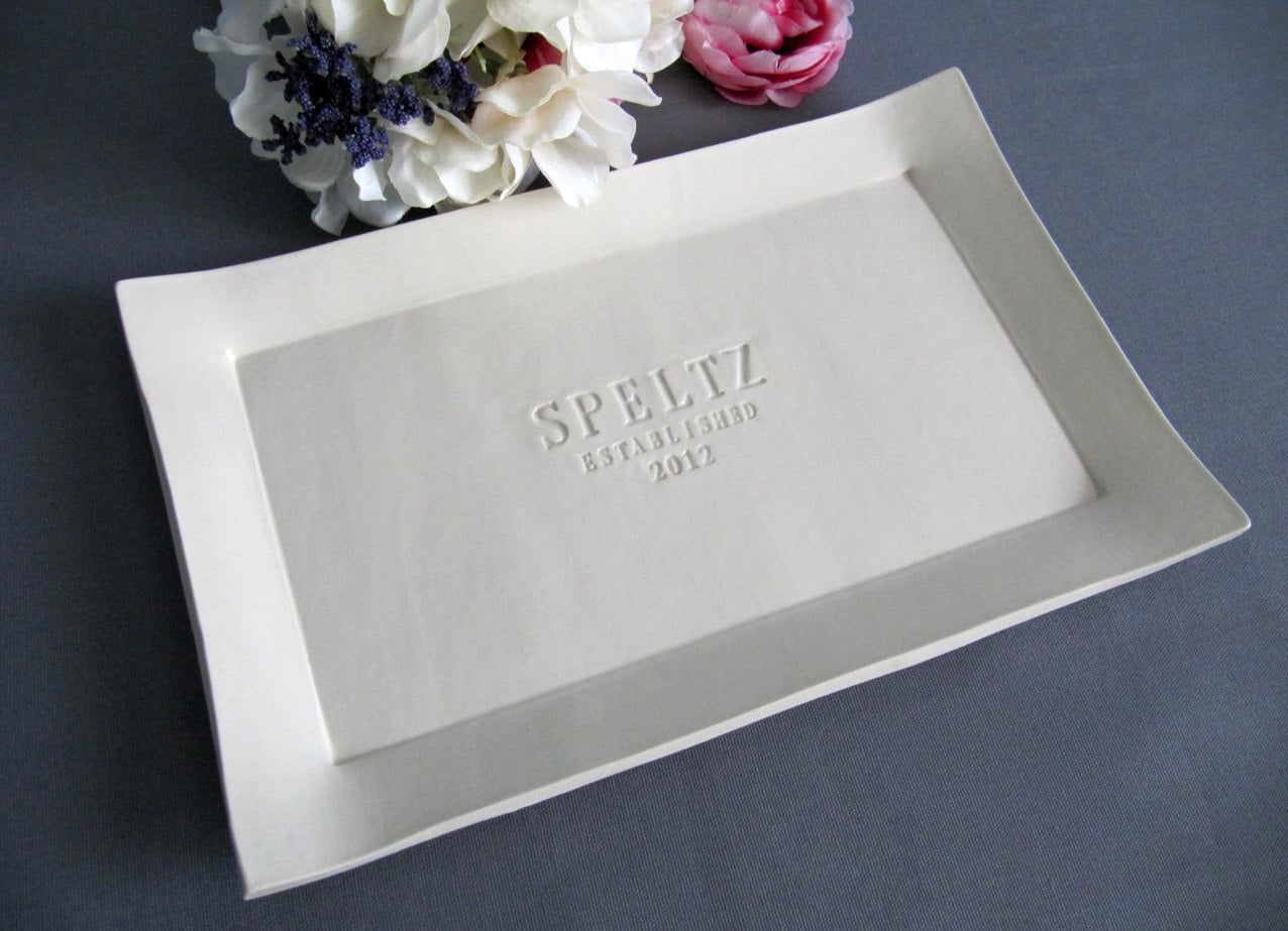 Wedding Gift, Engagement Gift or Signature Guestbook Platter - Rectangular Personalized Platter