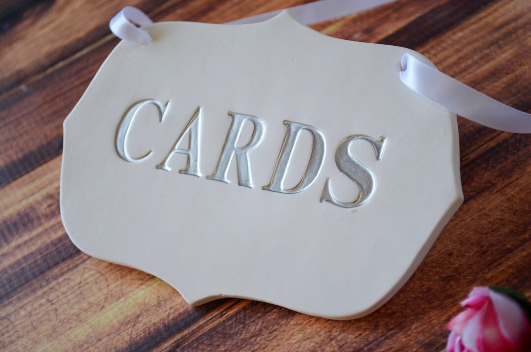 Silver Cards Sign for Wedding Card Box - Available in Different Colors ...