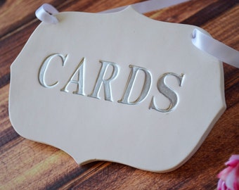 Silver Cards Sign for Wedding Card Box - Available in different colors