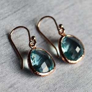 Aquamarine earrings, March Birthstone Gift, March Birthstone earrings, Bridesmaid earrings, March Birthday Gift, Aquamarine Jewelry Set image 3