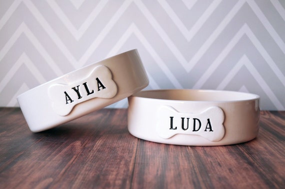 Large Dog Bowl,  Personalized Dog Bowl , Dog Dish, Dog Water Bowl, Dog Food Bowl, Dog Gift - Ceramic