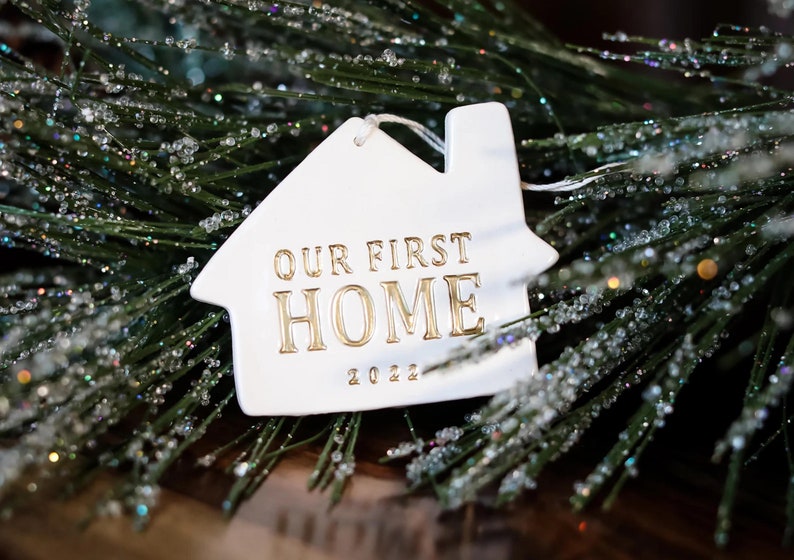 Christmas Ornament Our First Home 2024 House Ornament, Christmas Gift, Housewarming Gift, Gift for New Homeowners READY TO SHIP image 7