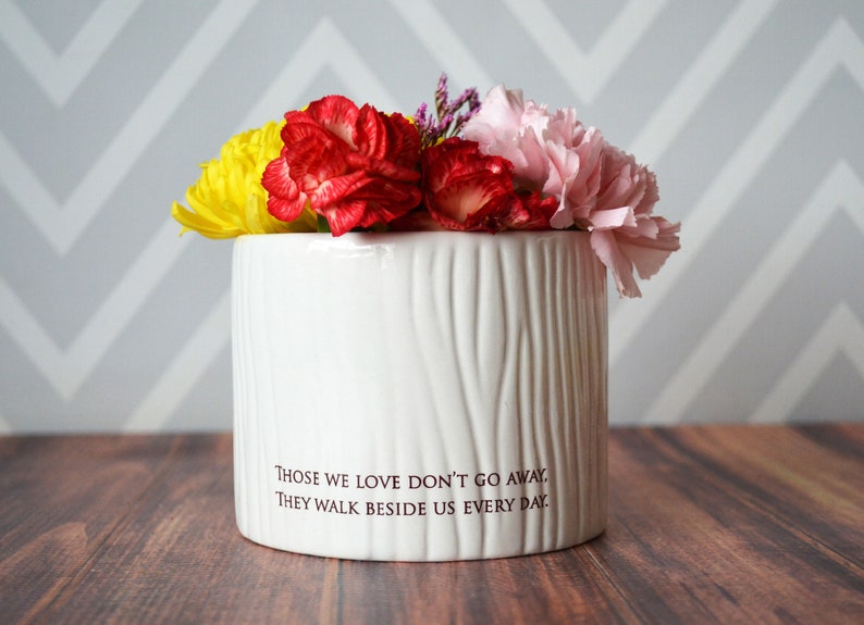 Sympathy Gift, Memorial Candle, Personalized Votive or Sympathy Vase - Those We Love Don’t Go Away, They Walk Beside Us Every Day image 4