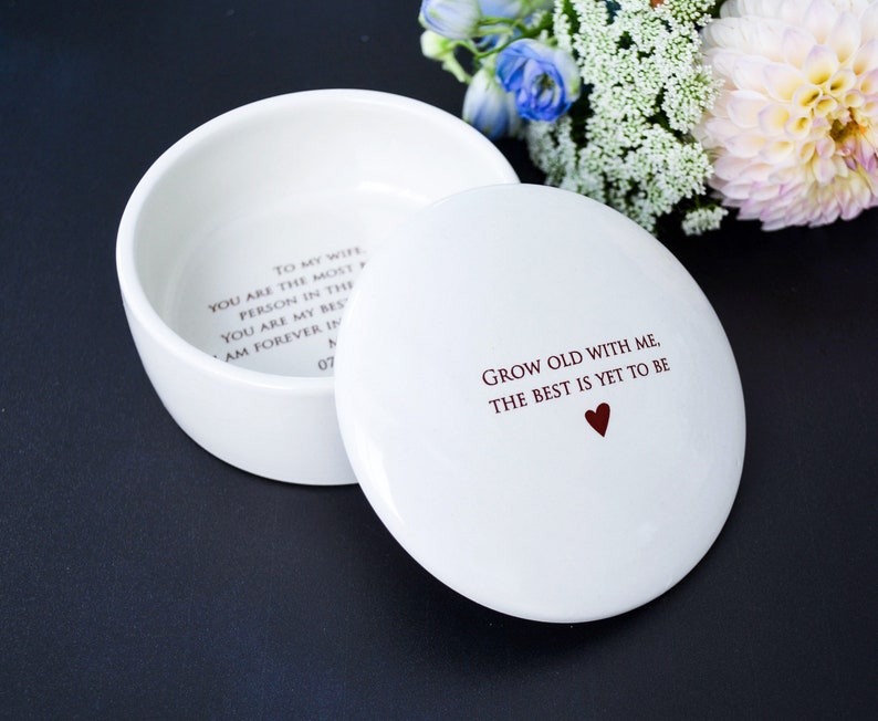 Gift for Wife, Gift To Bride from Groom, Gift for Wife on Wedding Day Keepsake Box Grow old with me, the best is yet to be image 6