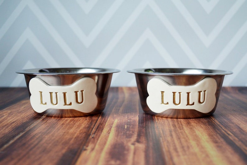 Personalized Set of Small Dog Bowls Dog Gift Puppy Gift Dog Etsy