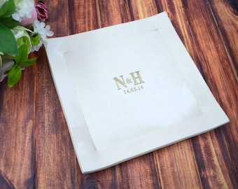 Wedding Gift or Wedding Signature Guestbook Decorative Platter - Personalized with Monogram