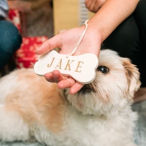 Personalized Dog Christmas Ornament w/ Name, Dog Ornament, Dog Bone Ornament, Christmas Pet Ornament, Holiday Gift for Dog Lovers, Dog Gift image 3