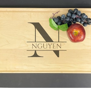 Monogram Cutting Board | Charcuterie | Wedding Gift | Personalized with Initial & Names |  Custom Engraved | Chopping Block | Kitchen Gift