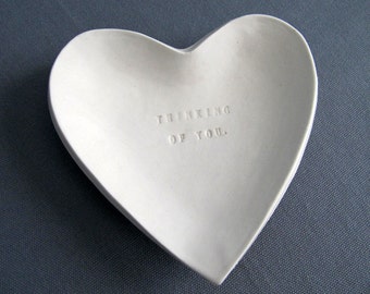 Handmade Ceramic Heart Bowl: 'Thinking of You' Gift