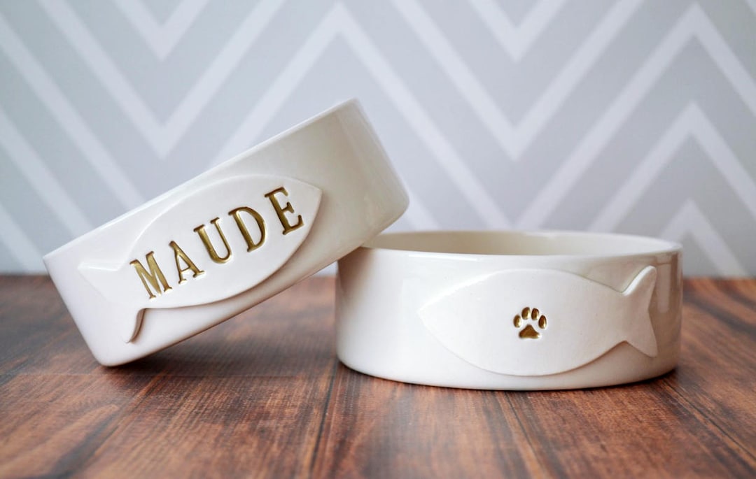 Personalized Cat Bowl, Custom Cat Dish, Cat Gift Small/medium Size With