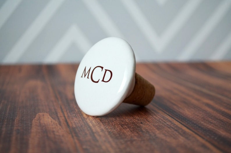 Personalized Wine Stopper With Names and Date Monogram or Etsy