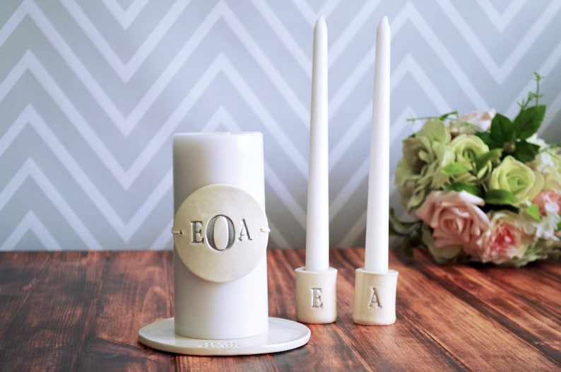 PERSONALIZED Unity Candle Ceremony Set With Ceramic Candle Etsy