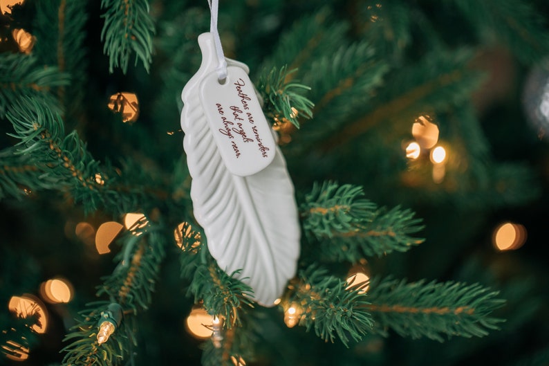 Sympathy Ornament, Feather Sympathy Gift, Sympathy Feather Ornament READY TO SHIP Feathers Are Reminders That Angels Are Always Near image 5