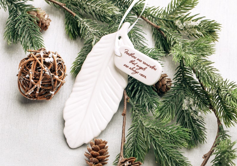 Sympathy Ornament, Feather Sympathy Gift, Sympathy Feather Ornament READY TO SHIP Feathers Are Reminders That Angels Are Always Near image 2