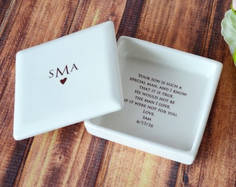 Mother of the Groom Gift, Mother of the Groom Wedding Gift, Mother in Law Gift, Mom Wedding Gift - Monogrammed Square Keepsake Box