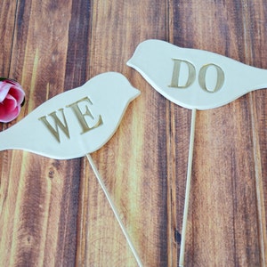Wedding Cake Toppers - We Do Birds - Available in different Colors - Bird Cake Toppers