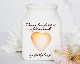 Sympathy Gift, Sympathy Heart Votive, Sympathy Candle - READY TO SHIP - There are those who continue to light up the world long after...