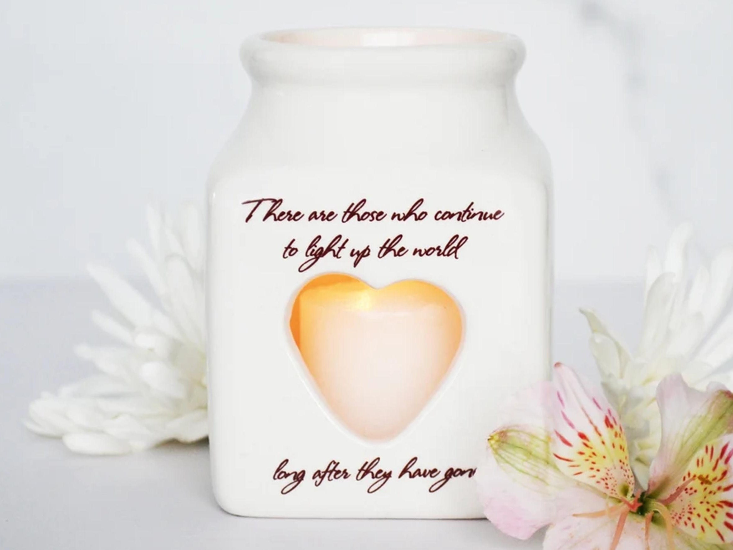 Sympathy Gift, Sympathy Heart Votive, Sympathy Candle - READY TO SHIP - There are those who continue to light up the world long after...