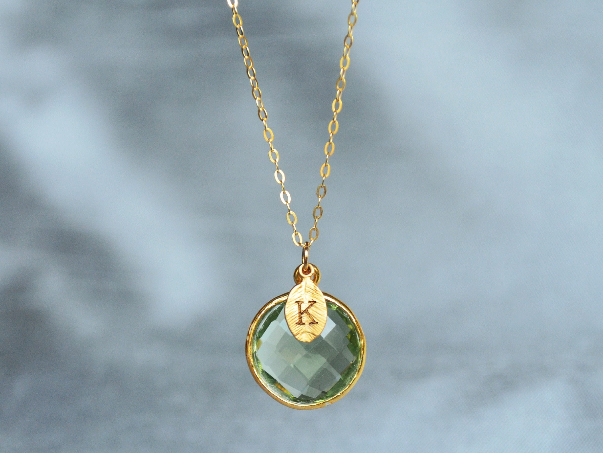 Nathis August Birthstone Necklace Pendant Green Amethyst Nathis August Birthstone Necklace Pendant Green Amethyst