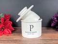 Personalized French Butter Crock, Custom Wedding Gift, Personalized Gift for Housewarming or Host Gift, White Ceramic