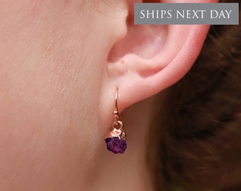 生の本物のルビーのイヤリング、パーソナライズされたルビーの誕生石のイヤリング、7月の誕生日プレゼント、天然ルビーのジュエリー