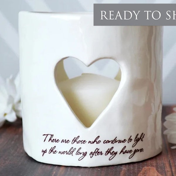 Sympathy Gift, Sympathy Heart Candle, Sympathy Votive - READY TO SHIP - There are those who continue to light up the world long after ...