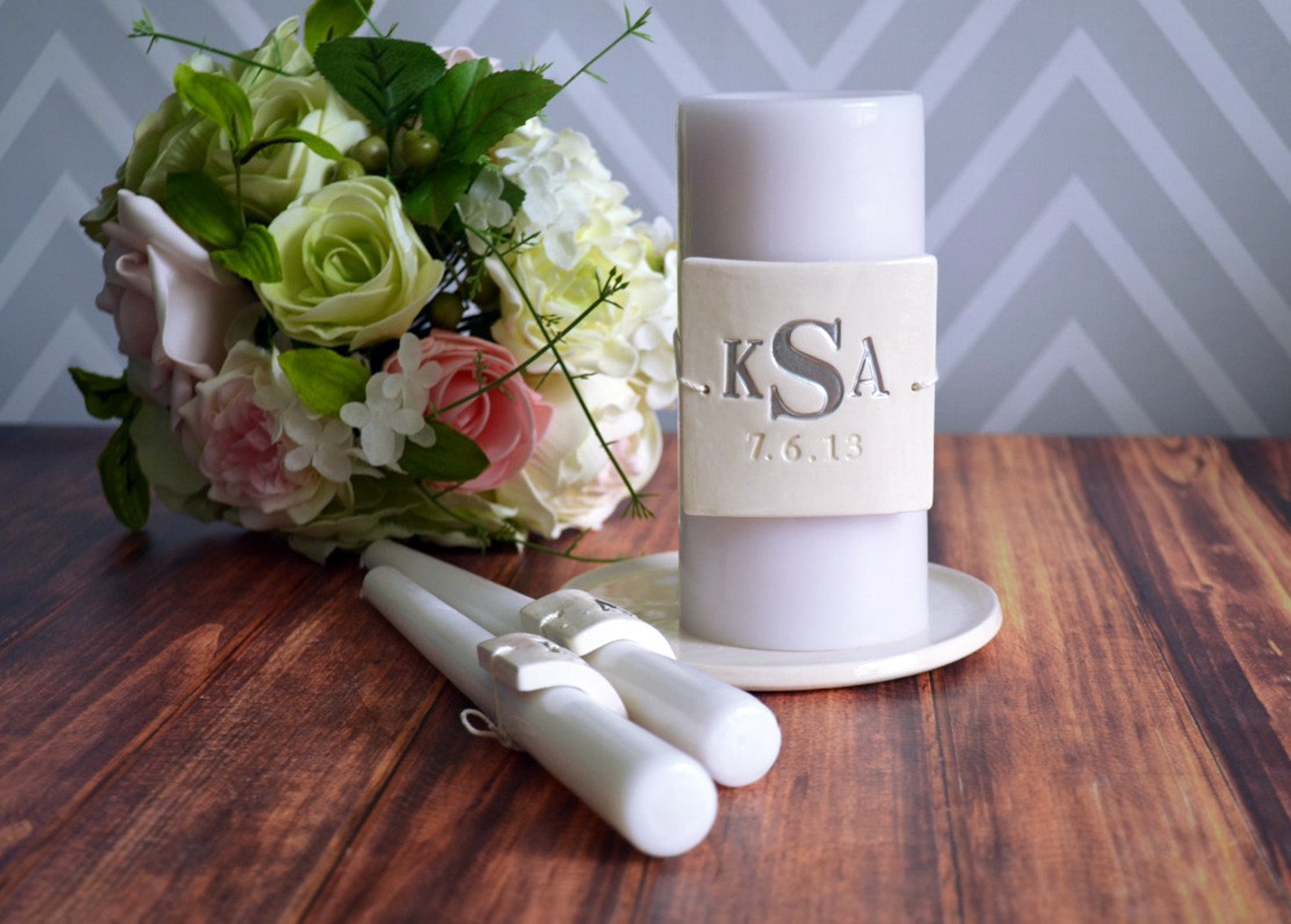 PERSONALIZED Unity Candle Ceremony Set with Square Tiles Etsy