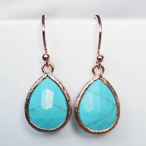 Turquoise earrings, December Birthstone Gift, December Birthstone earrings, Bridesmaid earrings, Turquoise Birthday Gift for Her