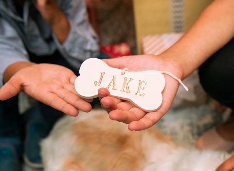 Personalized Dog Christmas Ornament w/ Name, Dog Ornament, Dog Bone Ornament, Christmas Pet Ornament, Holiday Gift for Dog Lovers, Dog Gift image 10