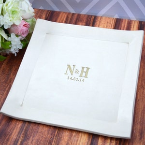Wedding Gift or Wedding Signature Guestbook Decorative Platter Personalized with Monogram image 2