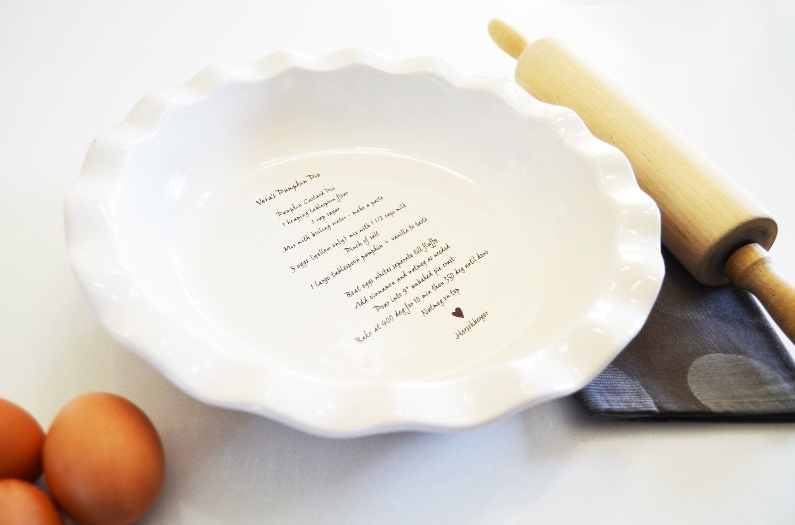 Pie Plate With Handwritten Recipe Personalized Pie Dish With Etsy