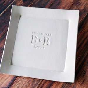 Parent Wedding Gift, Mother of the Bride Gift or Mother of the Groom Gift Personalized Square Platter image 3