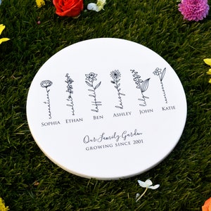 Garden of Love Personalized Garden Tile, Birth Month Garden Stone, Family Entry Decoration, Grandma Gift, Mom Gift image 4