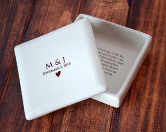 Mother of the Bride Gift From the Groom - Personalized Mother of the Bride Gift - Square Keepsake Box