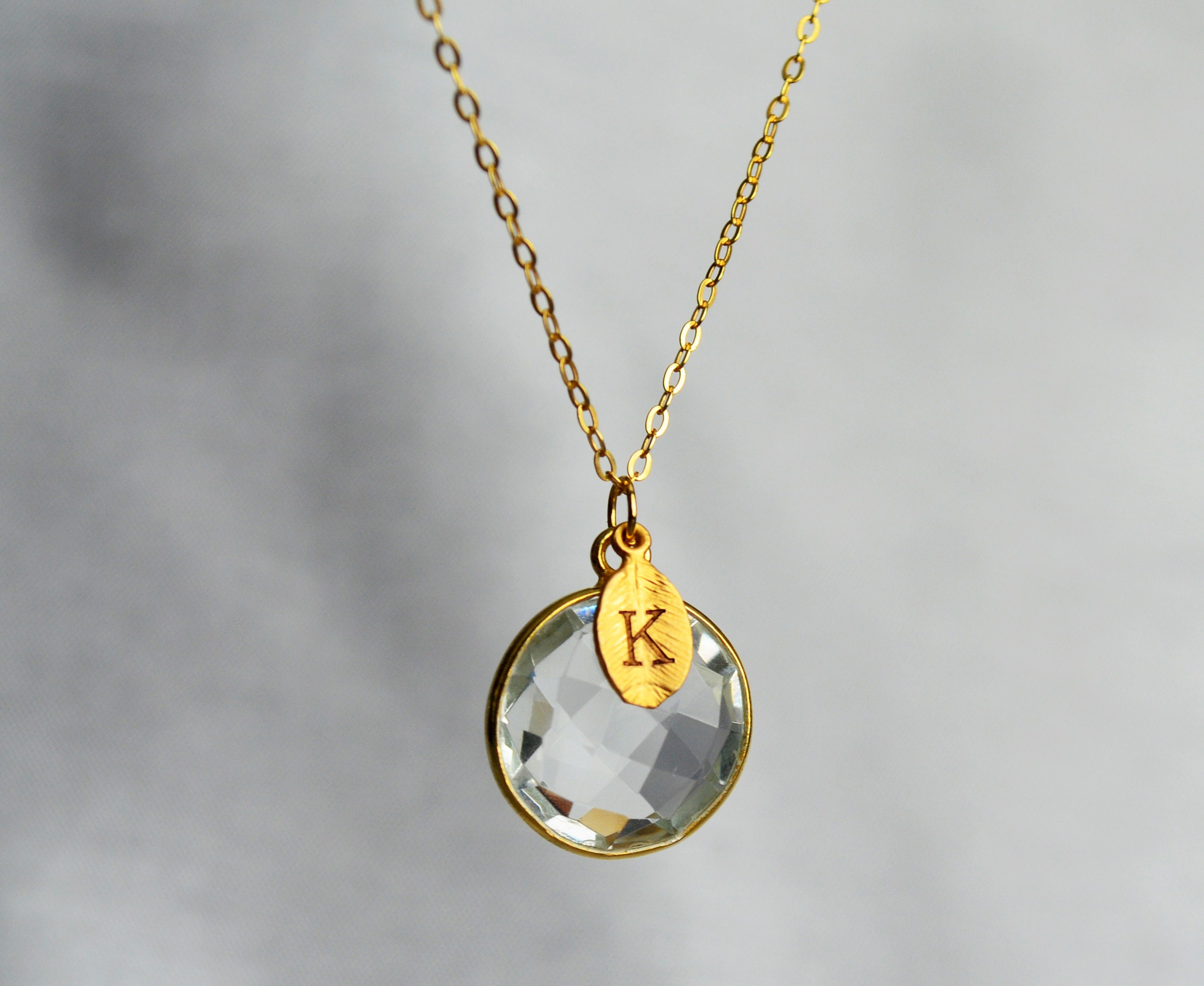 April Birthstone Necklace Diamond Necklace 18K Gold or Etsy