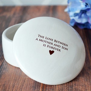 Unique Mother of the Groom Gift Mom Gift Wedding Gift, Gift for Mom The Love Between a Mother and Son is Forever Keepsake Box image 3