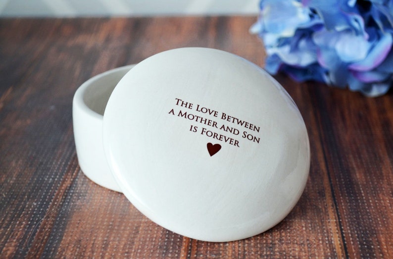 Unique Mother of the Groom Gift Mom Gift Wedding Gift, Gift for Mom The Love Between a Mother and Son is Forever Keepsake Box image 3