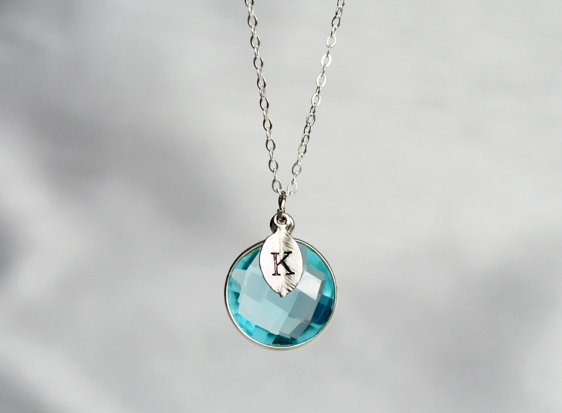 March Birthstone Necklace - Aquamarine main image 1